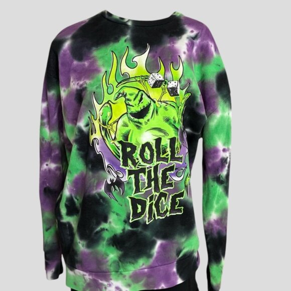 The Nightmare Before Christmas Oogie Boogie Dice Tie-Dye Sweatshirt Unisex - Picture 2 of 11
